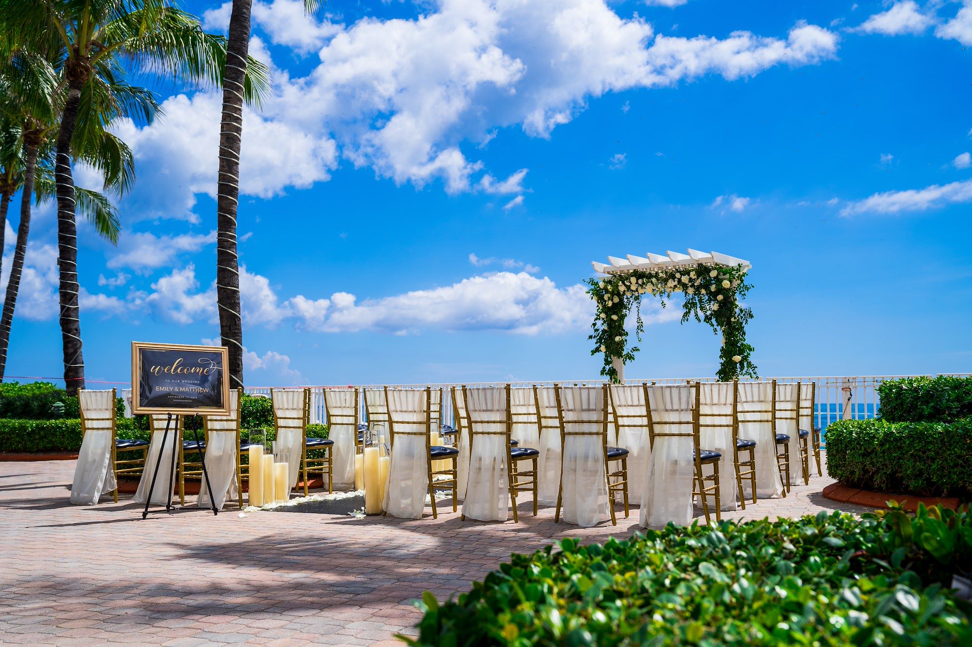 Ocean Sky Hotel- Pool Deck Setup for Wedding
